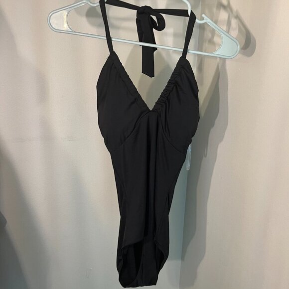 SEA LEVEL Essentials Halter One-Piece Swimsuit in Black Size 6 - Picture 5 of 8